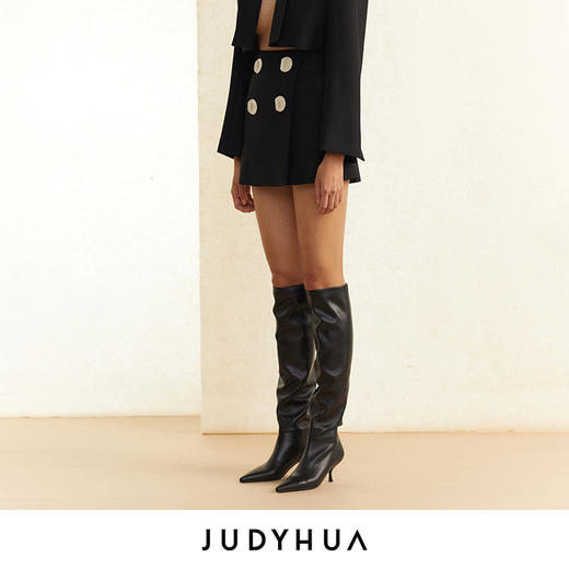 JUDYHUA 纽扣装饰A字半身裙 商品图1