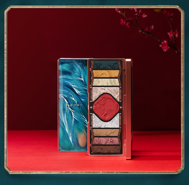 花西子百鸟朝凤浮雕彩妆盘雕花眼影高光腮红多功能盘适合任何肤质