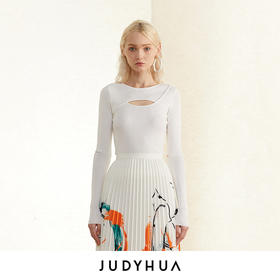JUDYHUA 胸部镂空设计针织打底上衣
