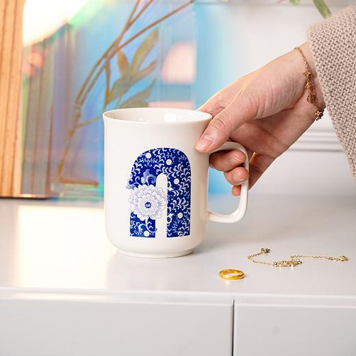英文字母马克杯 400ml 牡丹纹 商品图3