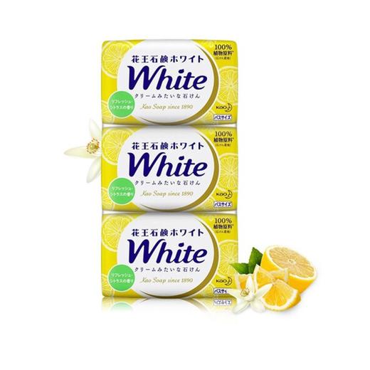 KAO花王 WHITE天然植物沐浴柠檬花香护肤香皂 130G*3 日本 商品图0