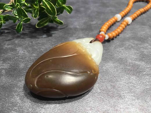 【御珠宫坊】糖白玉并蒂同心手把件 商品图2