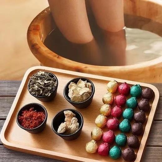 龙源艾草红花老姜花椒泡脚丸泡脚球睡眠中药泡脚药包足浴丸120颗 商品图0