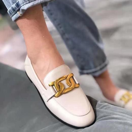 西村名物2021春季新款真皮乐福鞋一脚蹬英伦风懒人小皮鞋女T21AM13311 商品图1