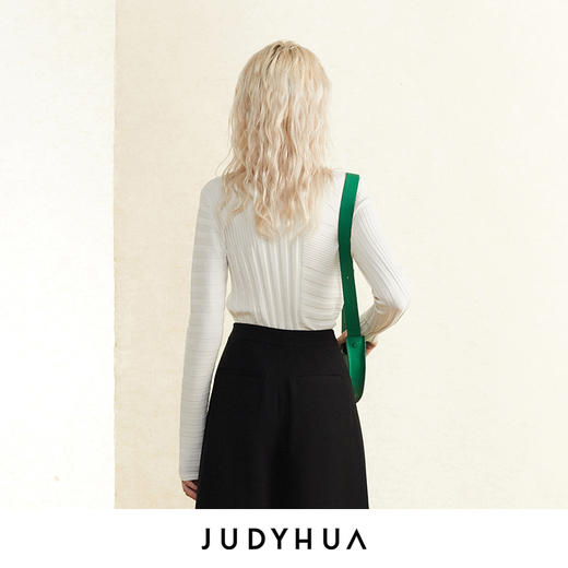 JUDYHUA 下摆不规则设计针织打底上衣 商品图3