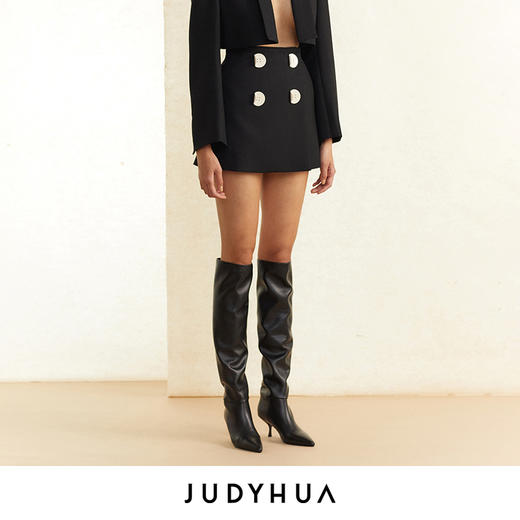 JUDYHUA 纽扣装饰A字半身裙 商品图2