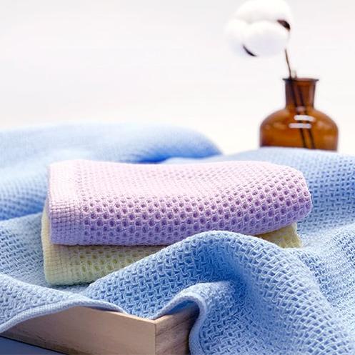 【新疆精梳棉/3D蜂窝设计/轻薄透气速吸速干】蔓妮仙卡纯棉毛巾，双色4条 商品图1