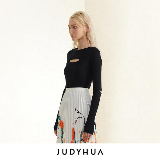 JUDYHUA 胸部镂空设计针织打底上衣 商品图4