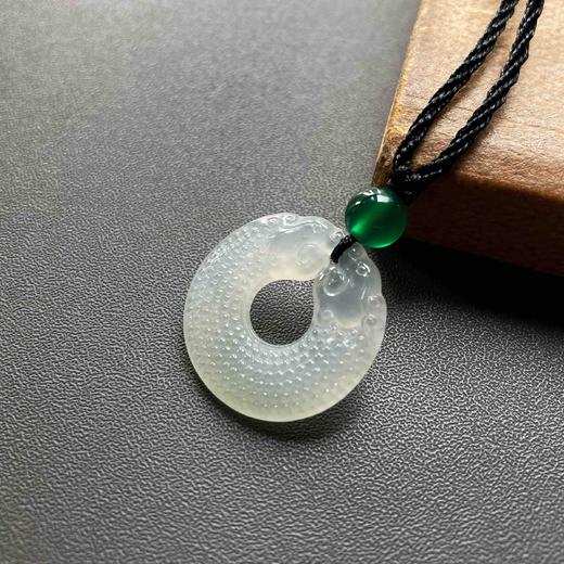 冰种翡翠双龙玉佩双龙护主 商品图0