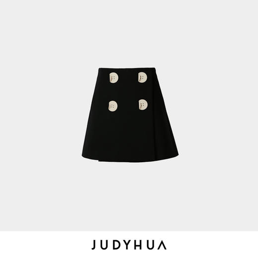 JUDYHUA 纽扣装饰A字半身裙 商品图4