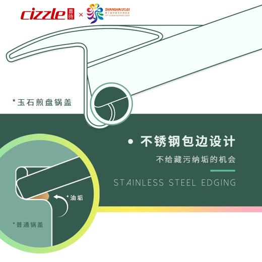 cizzle喜时不锈钢【缤纷】20cm汤锅婴儿辅食锅电磁炉燃气通用 商品图1