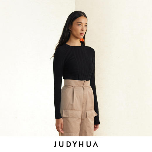 JUDYHUA 下摆不规则设计针织打底上衣 商品图9