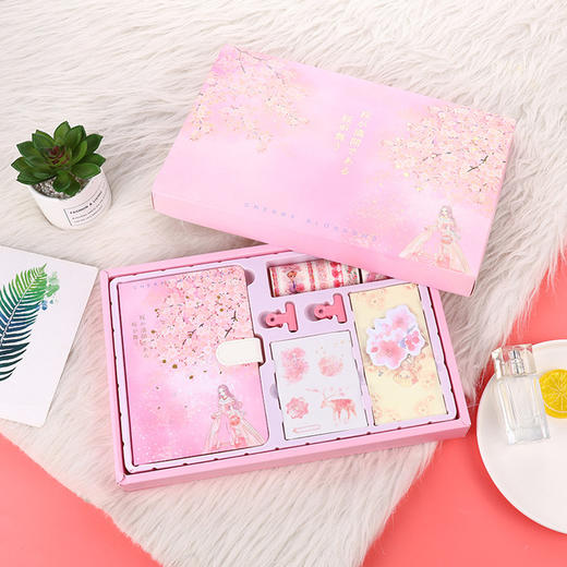 【网红爆款磁扣手账本套装】可爱韩版少女心笔记本复古磁扣日记本礼盒套装 商品图0