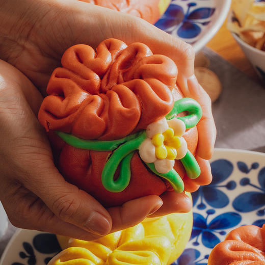 传统花饽饽 馒头 真正天然果蔬汁 真正无添加 铁锅馒头 非物传承 传统美学 安心匠心手作 |百里食 商品图0