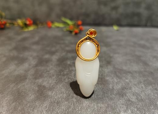 【御珠宫坊】金镶羊脂白玉佛 商品图2