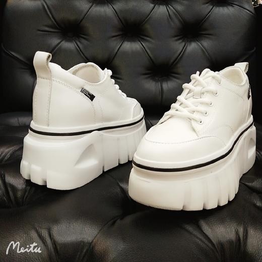 LFGJ.2260.真皮圆头厚底松糕小白鞋 商品图5