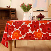 西柚红花朵桌布花卉桌布红色新年餐桌布 商品缩略图2