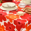 西柚红花朵桌布花卉桌布红色新年餐桌布 商品缩略图3