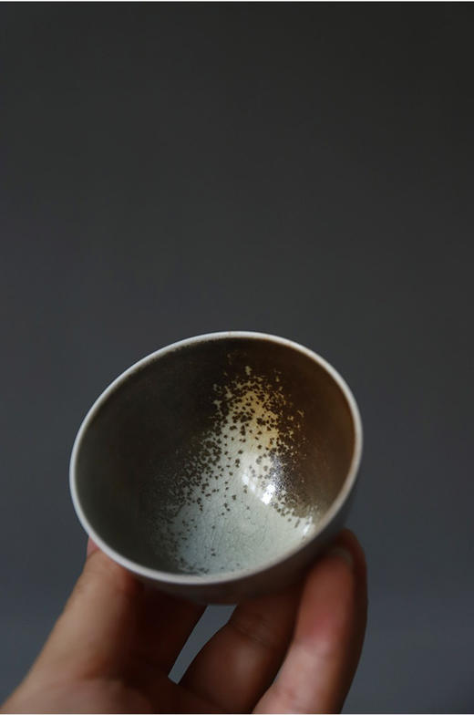 【匠人系列】景德镇 手工柴烧 窑变茶杯 主人杯 开片可养茶具