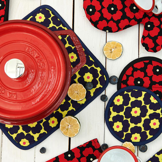 小雏菊厨房套装阳春小镇厨房套件微波炉防烫手套方形餐垫 商品图0