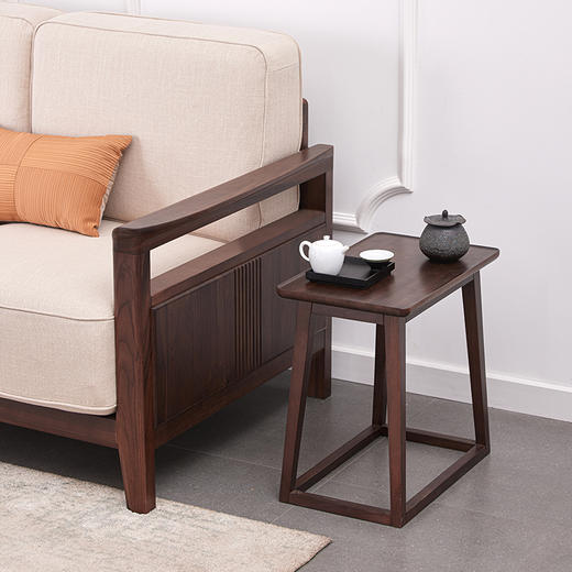 【现代实木风-NJT5312/13休闲几】现代实木风/现代简约/客厅/楸木/实木高低方几 商品图2