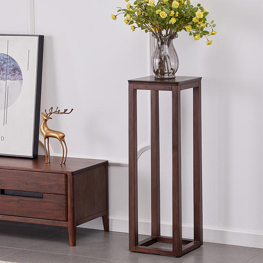 【现代实木风-NJT5101花架】现代实木/现代简约/客厅/楸木/实木花架 商品图0