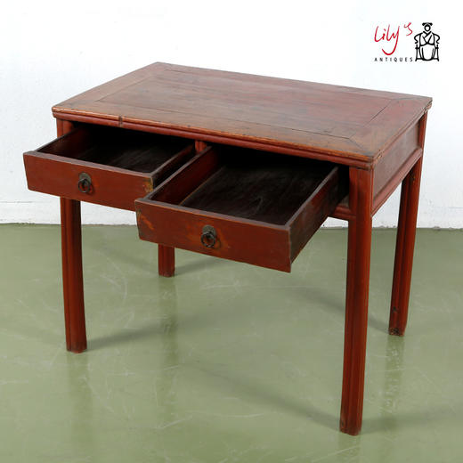 美丽华伦家具 实木红漆二屉桌 明清家具梳妆台 收藏中式老物件 商品图3