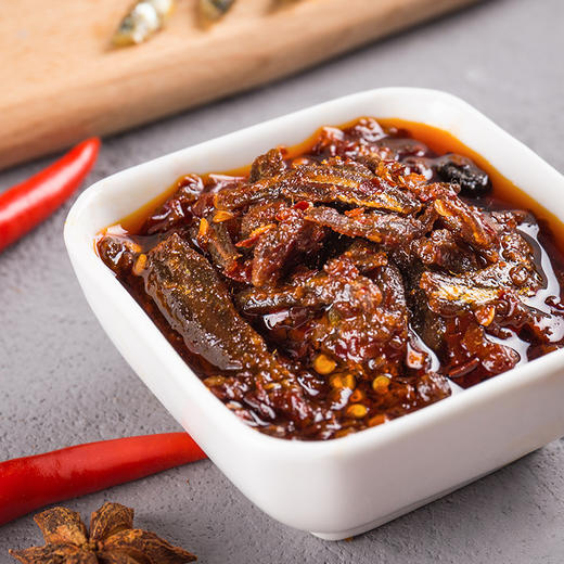 【茂德公香辣酱3种口味靠活礼盒】牛肉鱼仔鸡丁酱3种口味辣椒酱蒜蓉剁椒下饭拌饭辣酱225g*3 商品图11