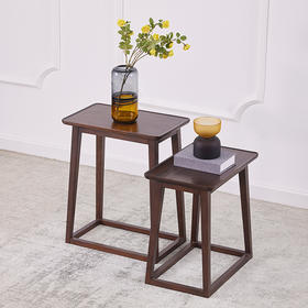 【现代实木风-NJT5312/13休闲几】现代实木风/现代简约/客厅/楸木/实木高低方几
