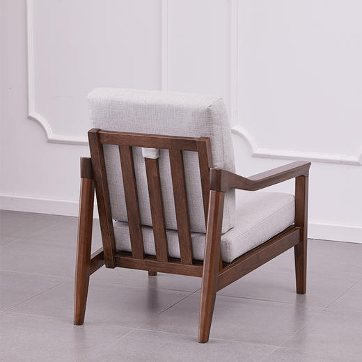 【现代实木风-NJN5101C03T休闲沙发】现代实木/现代简约/客厅/北美黑胡桃/实木休闲沙发 商品图1