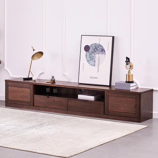 【现代实木风-NJT2303电视柜】现代实木/现代简约/客厅/北美黑胡桃/实木电视柜 商品图0