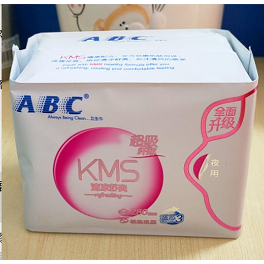 【9.9元/包】ABC纤薄绵柔夜用卫生巾k12（1004121） 商品图0