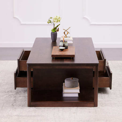 【现代实木风-茶几NJT2201】现代简约/客厅/北美黑胡桃/实木茶几 商品图1