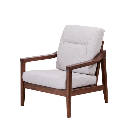 【现代实木风-NJN5101C03T休闲沙发】现代实木/现代简约/客厅/北美黑胡桃/实木休闲沙发 商品图4