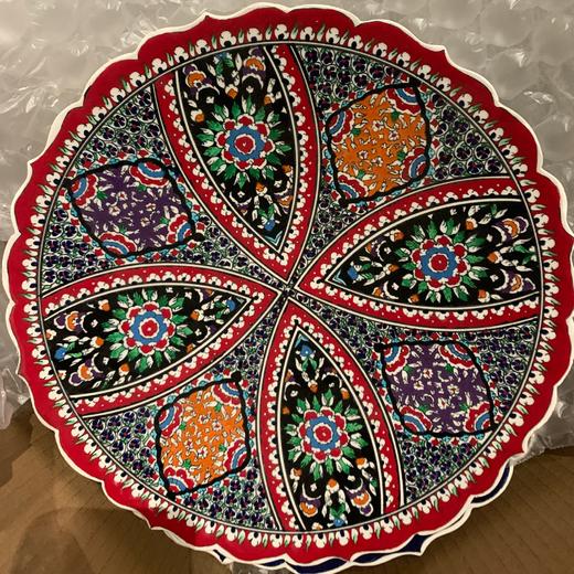 【凯斯红丁香】手工陶瓷盘 30cm 商品图0