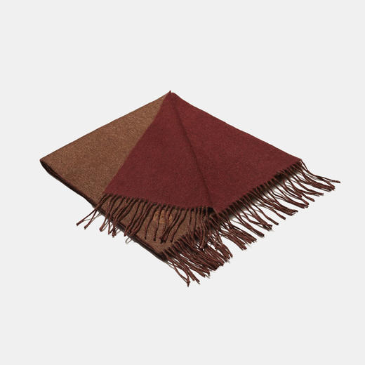 醍醐x迦入 100%牦牛绒围巾 【棕红浅咖双面双色】温暖透气 可作披肩围巾 男女皆适宜 商品图2