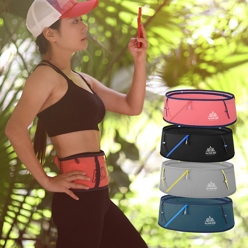 奥尼捷跑步手机运动高弹力超薄隐形腰带马拉松水壶腰包W8101