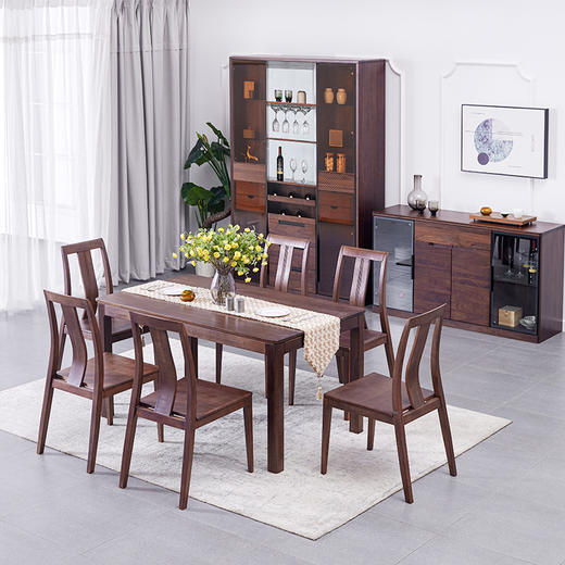 【现代实木风-NJT3105餐桌】现代实木/北美黑胡桃/客厅/餐厅/餐桌 商品图3