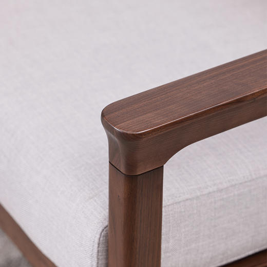 【现代实木风-NJN5101C03T休闲沙发】现代实木/现代简约/客厅/北美黑胡桃/实木休闲沙发 商品图2