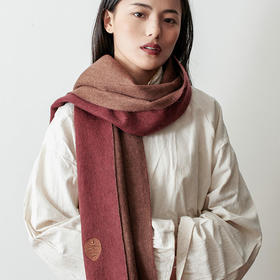 醍醐x迦入 100%牦牛绒围巾 【棕红浅咖双面双色】温暖透气 可作披肩围巾 男女皆适宜