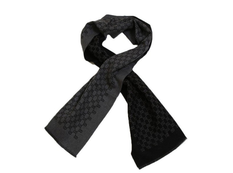 GUCCI/古驰 黑灰色羊毛男士围巾 391246-4G200-1160JPY带授权招加盟代理