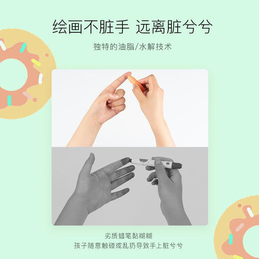 【好玩不脏手，温柔且清新】英国YPLUS儿童花生蜡笔马卡龙色安全水溶性画笔24/36色绘画幼儿园油画棒宝宝小学生腊笔可水洗男女孩创意文具玩具 商品图4