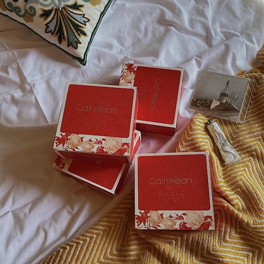 CalniKean限量版开运套装文胸女无痕无钢圈蕾丝拼接喜庆大红内衣 商品图1