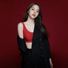 欧阳娜娜同款黛唯梵大红色bras本命年无尺码背心式文胸圣诞红乳胶内衣女圣诞七夕情人节