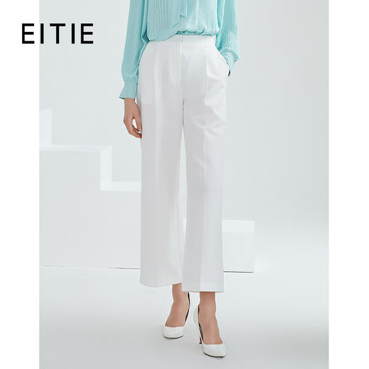 EITIE爱特爱女装春季新款气质显瘦通勤百搭直筒阔腿裤女裤薄A2105711 商品图0