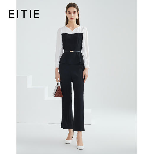 EITIE爱特爱女装春季新款气质干练通勤大气收腰显瘦连体裤A2107703 商品图0