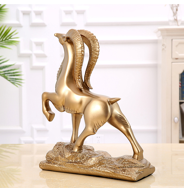 家居摆件北欧现代新中式创意领头羊摆件办公室桌家居饰品酒柜装饰品