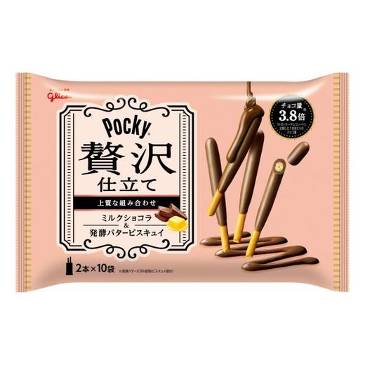 日本进口零食 格力高pocky黄油牛奶巧克力味涂层饼干棒 120g（511965） 商品图0