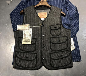 LabU/LU115多口袋猎装羊毛提花呢马甲