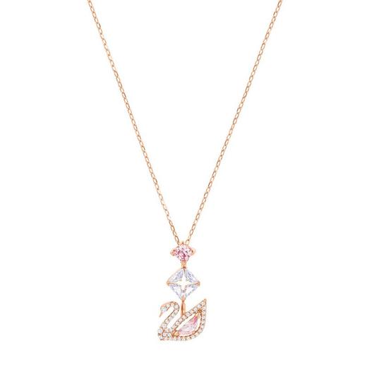 SWAROVSKI/施华洛世奇 女士镀玫瑰金色粉色天鹅吊坠项链 5473024JPY带授权招加盟代理 商品图1